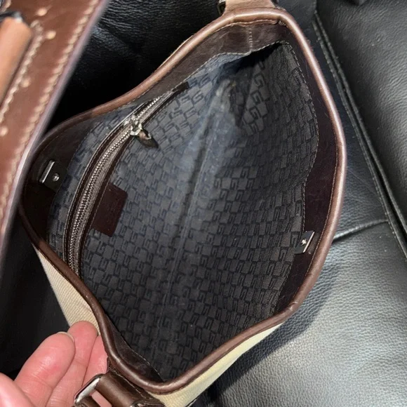 Gucci Beige, Green, Red and Dark Brown Shoulder Bag Jackie O